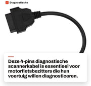 Cavo diagnostico 4-pini - Compatibile con lettore di codici di errore - Scopritore di problemi per motori - Realizzato con ABS di alta qualità - Durevole e flessibile - Cavo diagnostico