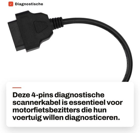 Cavo diagnostico 4-pini - Compatibile con lettore di codici di errore - Scopritore di problemi per motori - Realizzato con ABS di alta qualità - Durevole e flessibile - Cavo diagnostico