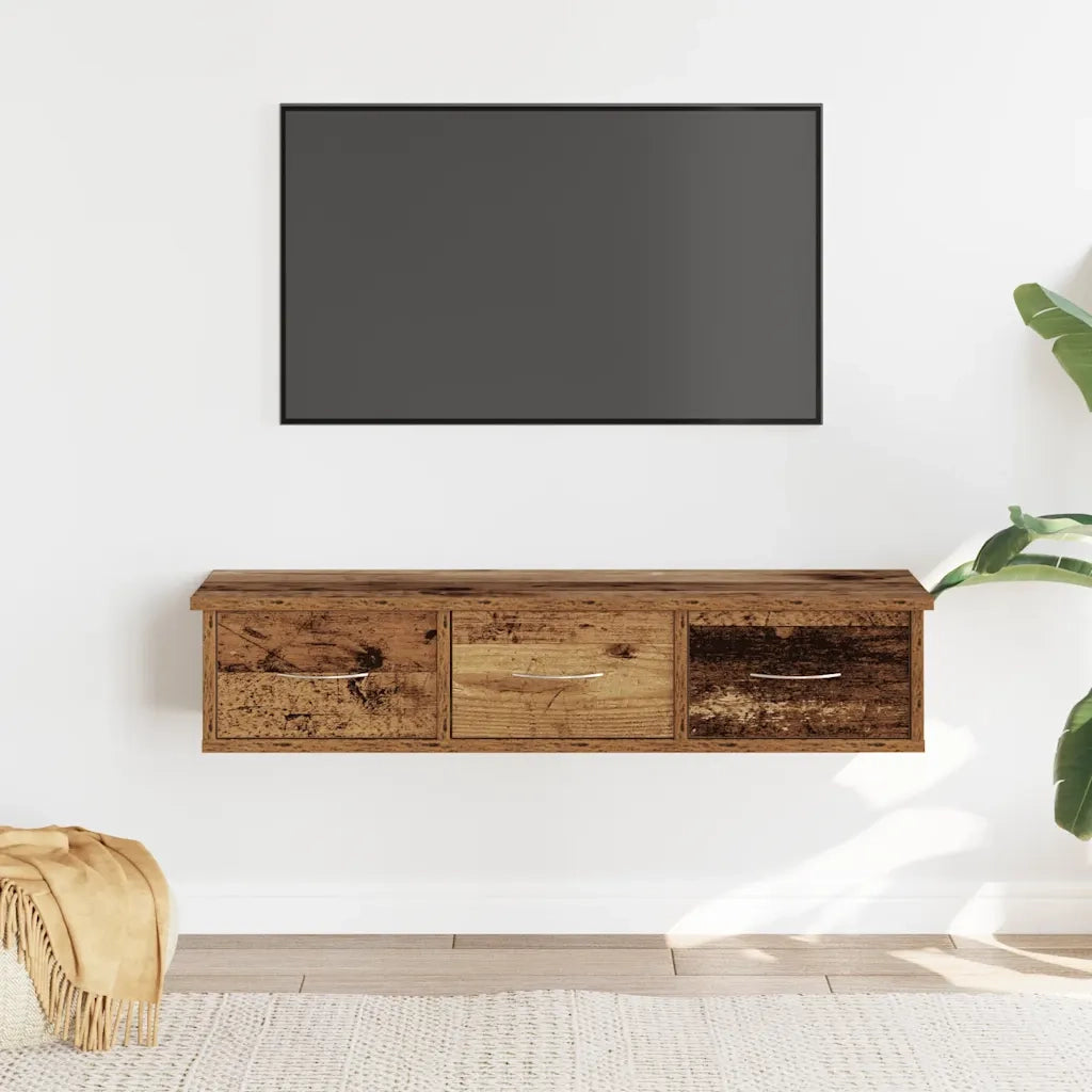 Mobile a Parete Legno Antico 88x26x18,5 cm in Truciolato 855860