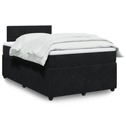 vidaXL Giroletto a Molle con Materasso Nero 120x190 cm in Velluto