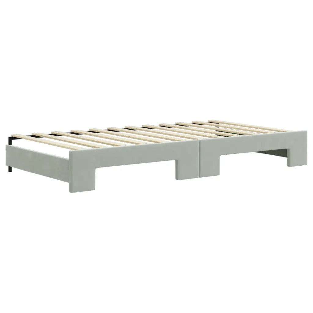 Divano Letto Estraibile Cassetti-Sofa Letto-Daybed Grigio Chiaro 100x200 Velluto 935497