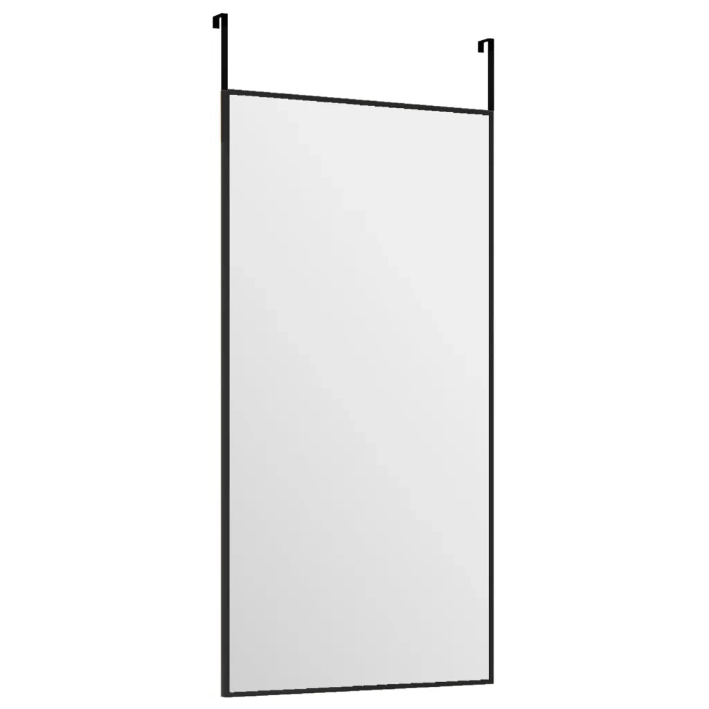 Specchio da Porta-Specchio da Appendere-Specchio Decorativo Nero 30x60 cm Vetro e Alluminio