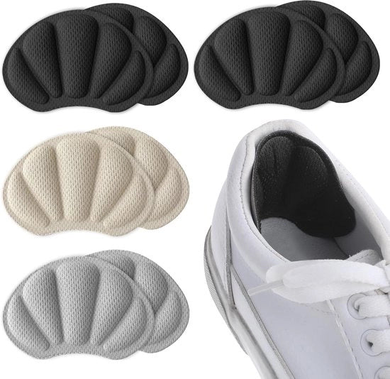 Inlegzoli comodi con cuscinetto per il piede - Antiscivolo - Zoli per il piede con cuscinetto - Protezione per il piede - Zoli per il piede per il trattamento del piede, riduzione del callo e cura del piede - Colori: Nero/Bianco/Grigio - 4 Pair