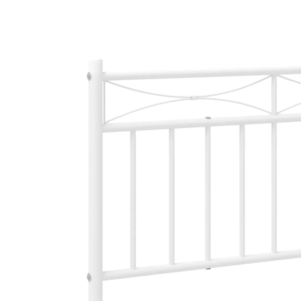 Giroletto con Testiera-Struttura Letto con testiera Metallo Bianco 193x203 cm 428700