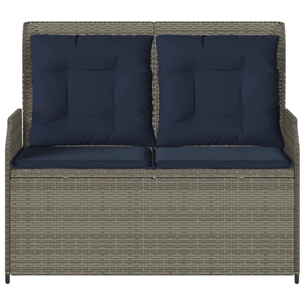 Panchina da giardino Grigio polyrattan