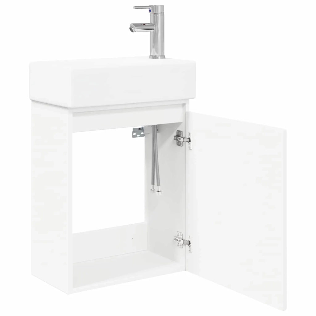 Mobile bagno con rubinetto Bianco 45,5 x 22,5 x 84 cm
