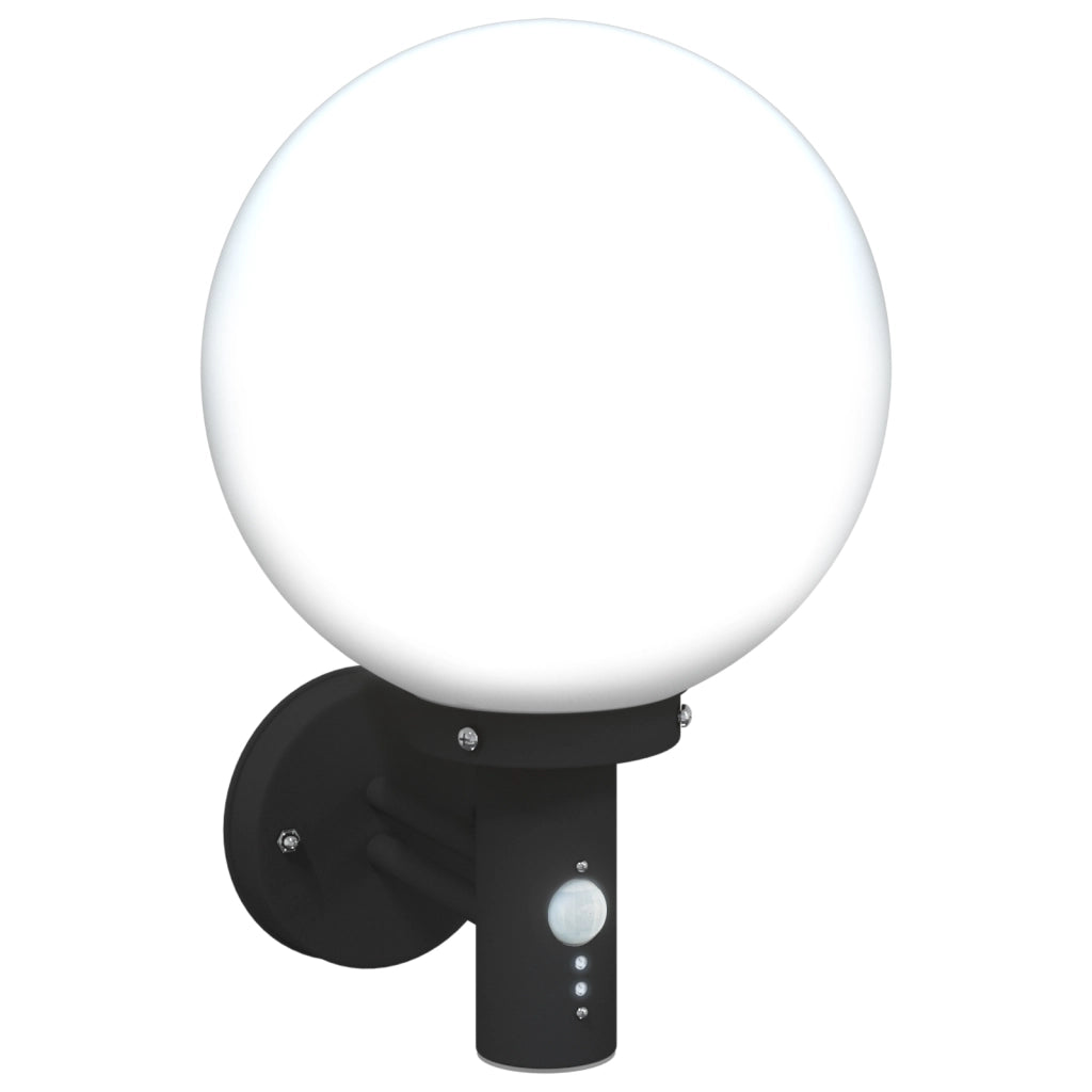 Luci da Parete da Esterno con Sensore 2 pz Acciaio Inossidabile Nero IP44