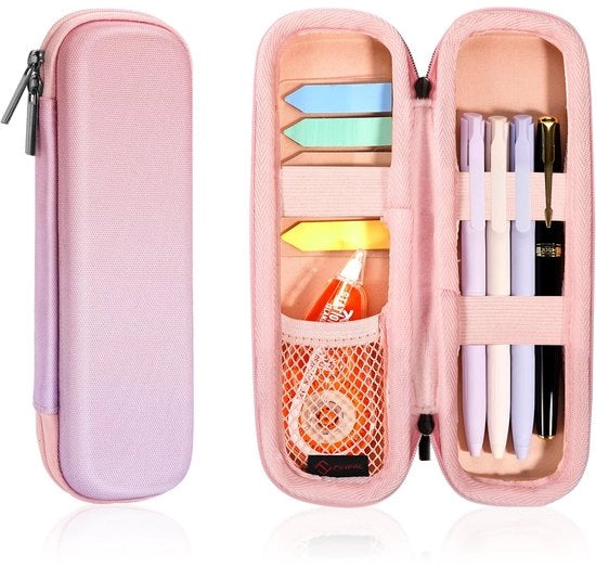 Etui in EVA dura, etui shockresistente, etui per penna stilografica, etui per ufficio e scuola (ombra rosa, piccola)