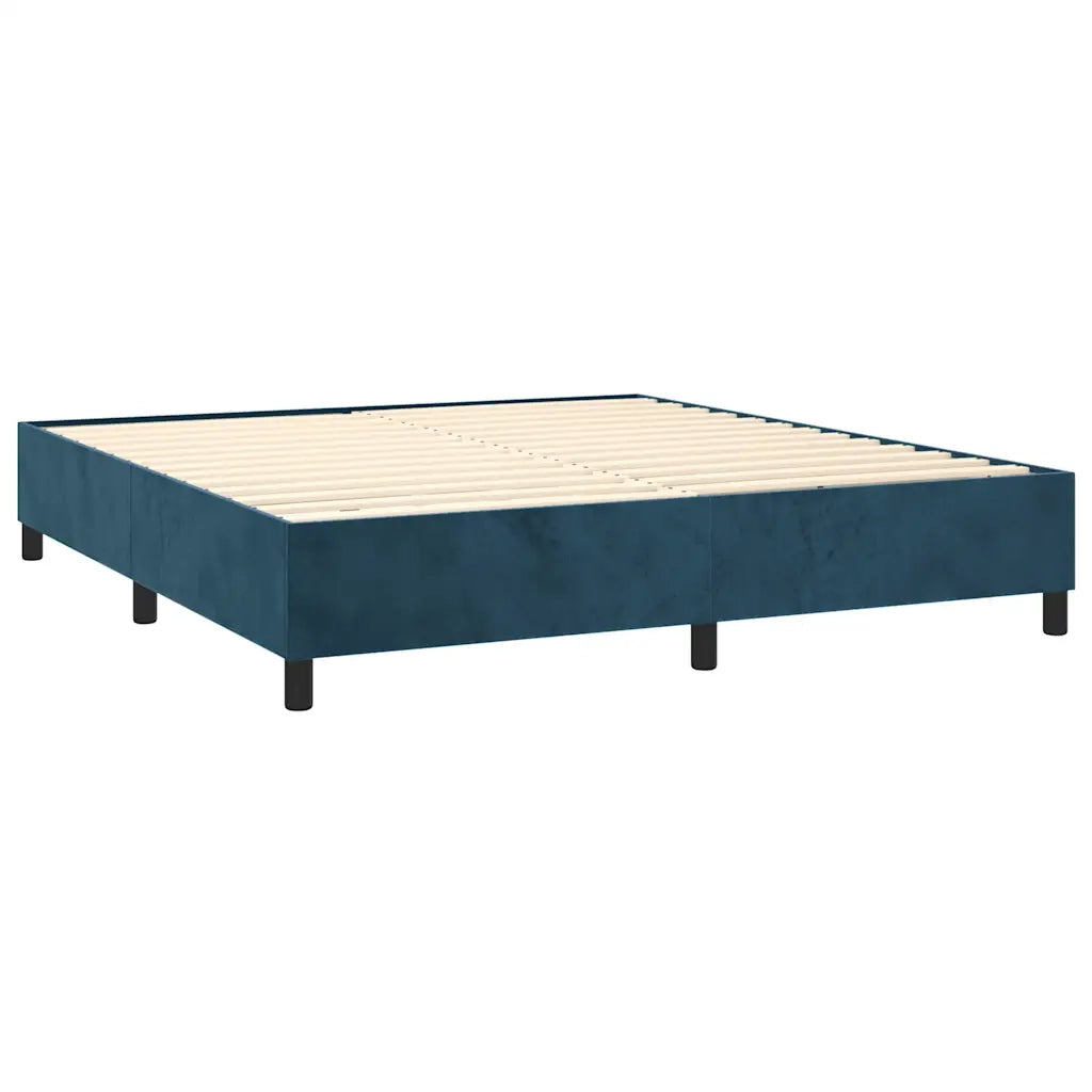 Giroletto a Molle con Materasso Blu Scuro 180x200 cm in Velluto 3132817
