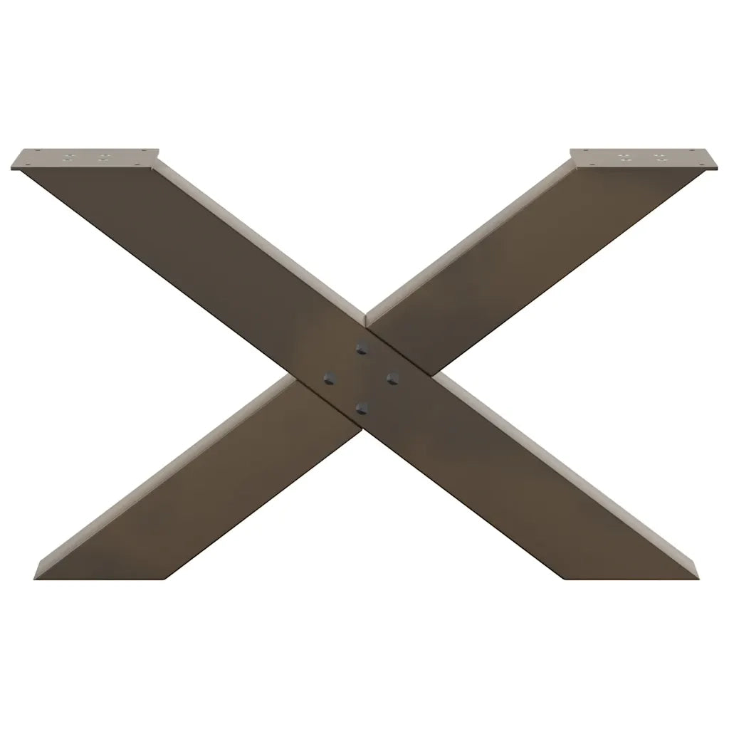 Gambe per Tavolino da Caffè a Forma di X 2 pz Acciaio Naturale 70x(42-43) cm Acciaio 4012967