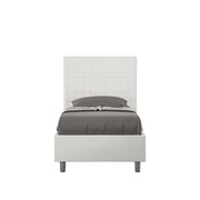 Letto imbottito Singolo 80x210 cm Sunny - Bianco,Similpelle,Con rete