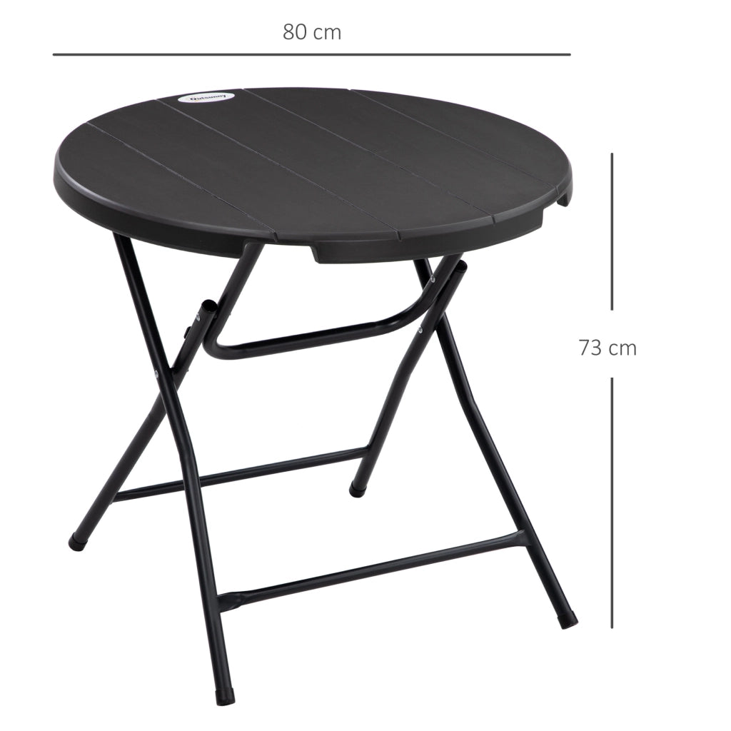 TAVOLO PIEGHEVOLE Ø80 cm Effetto legno Grigio scuro per 4 persone