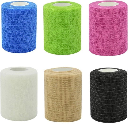 Tape di supporto elastico autoadesivo 7,5 cm per uomo e animale, composto da garza di bendaggio e avvolgimento, adesivo per lesioni e contusioni per polso, caviglia