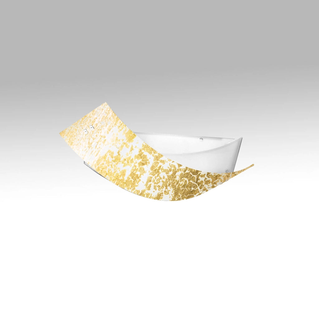 Camilla - Lampada da soffitto oro 3XE14 max 3X28W IP20 - Applique da parete moderna con diffusore in vetro argento e montatura bianca 43x30cm