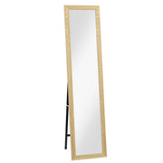 Specchio con cornice in legno per parete o da appoggio ¨C zephmum ¨C marrone chiaro 37x155 cm