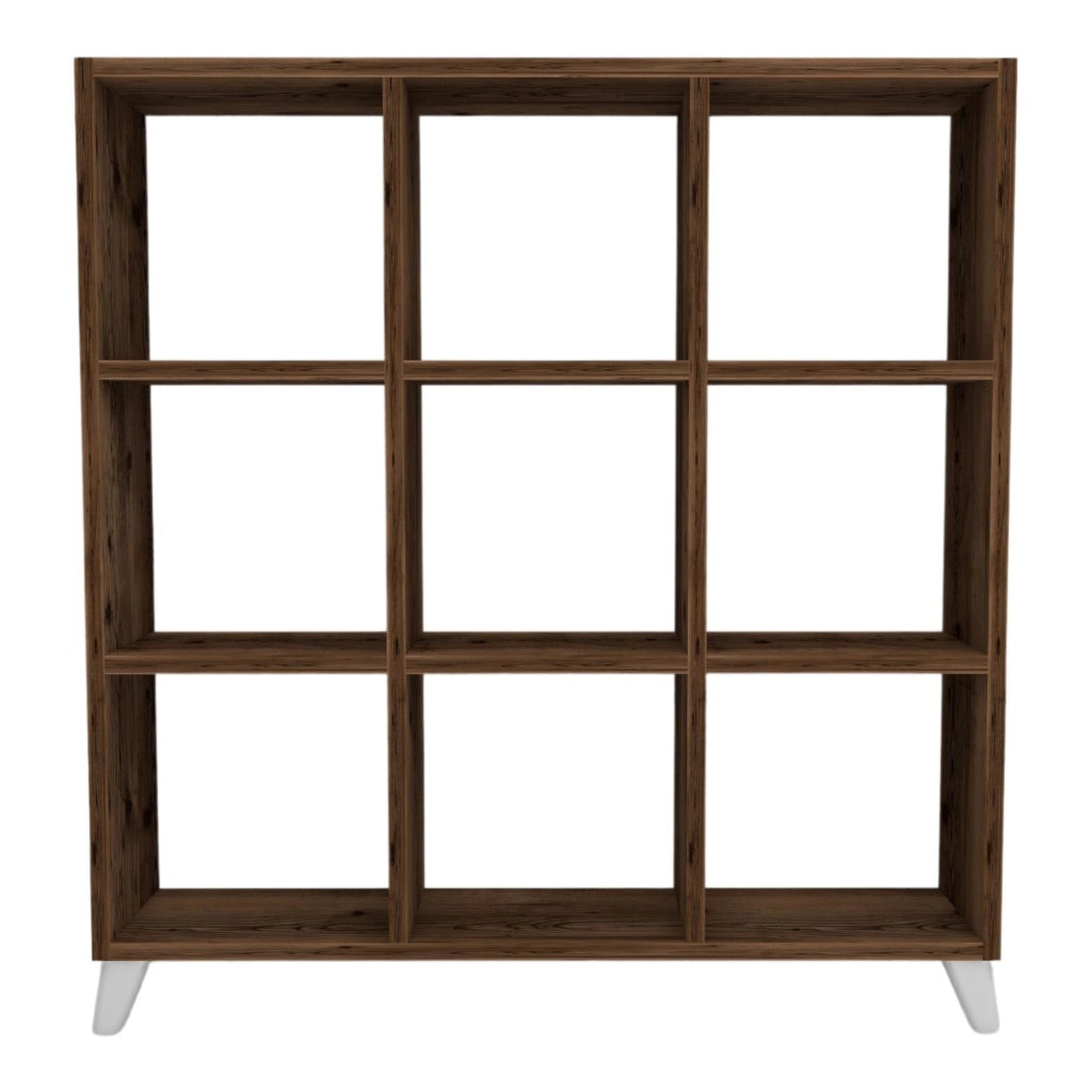 Libreria 'Svedala' Scaffale da Terra con 9 Scomparti Aperti a Forma di Cubo Mobile Espositore - Effetto Rovere Antico [en.casa]