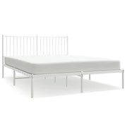 Giroletto con Testiera-Struttura letto con testiera Metallo Bianco 160x200 cm