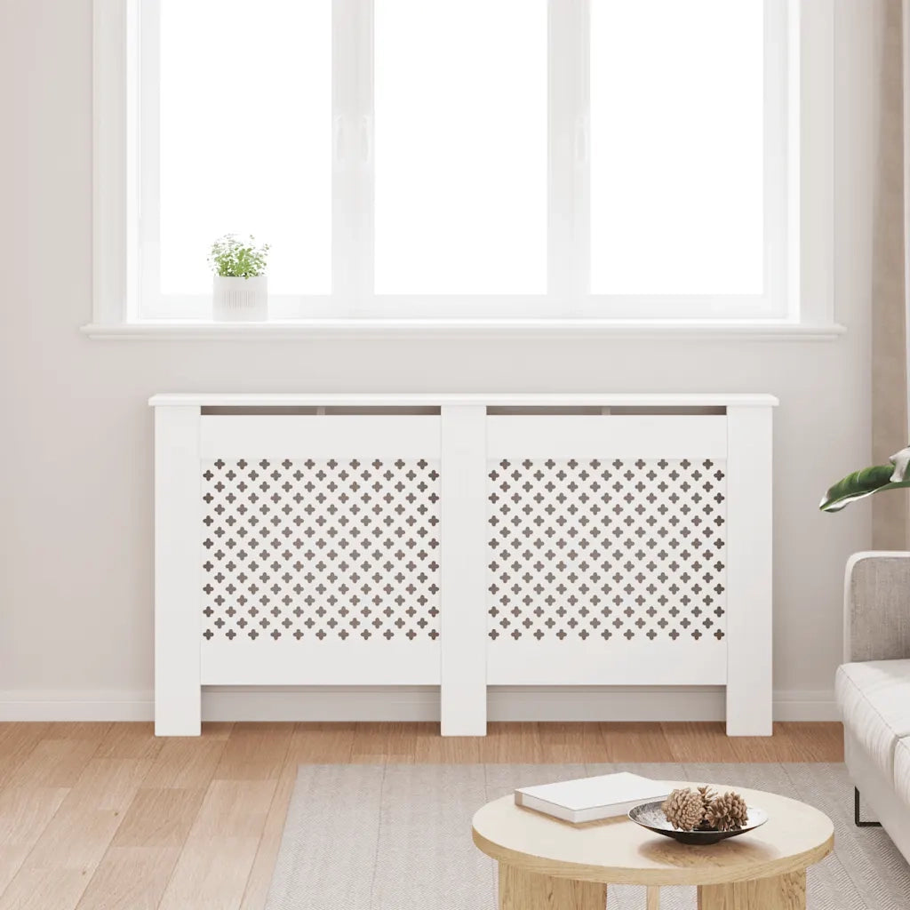 Copertura per Radiatore Bianca 152x19x81,5 cm in MDF 284324