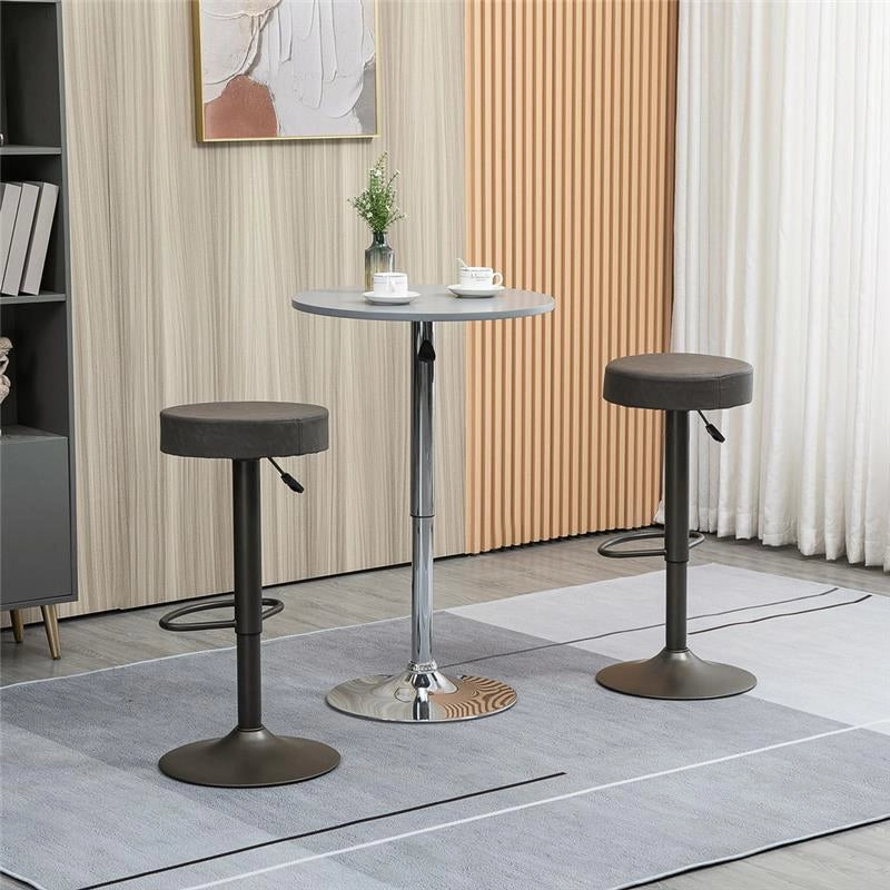 SET 2 SGABELLI GIREVOLI CON  ALTEZZA REGOLABILE 35X36X64-85CM GRIGIO
