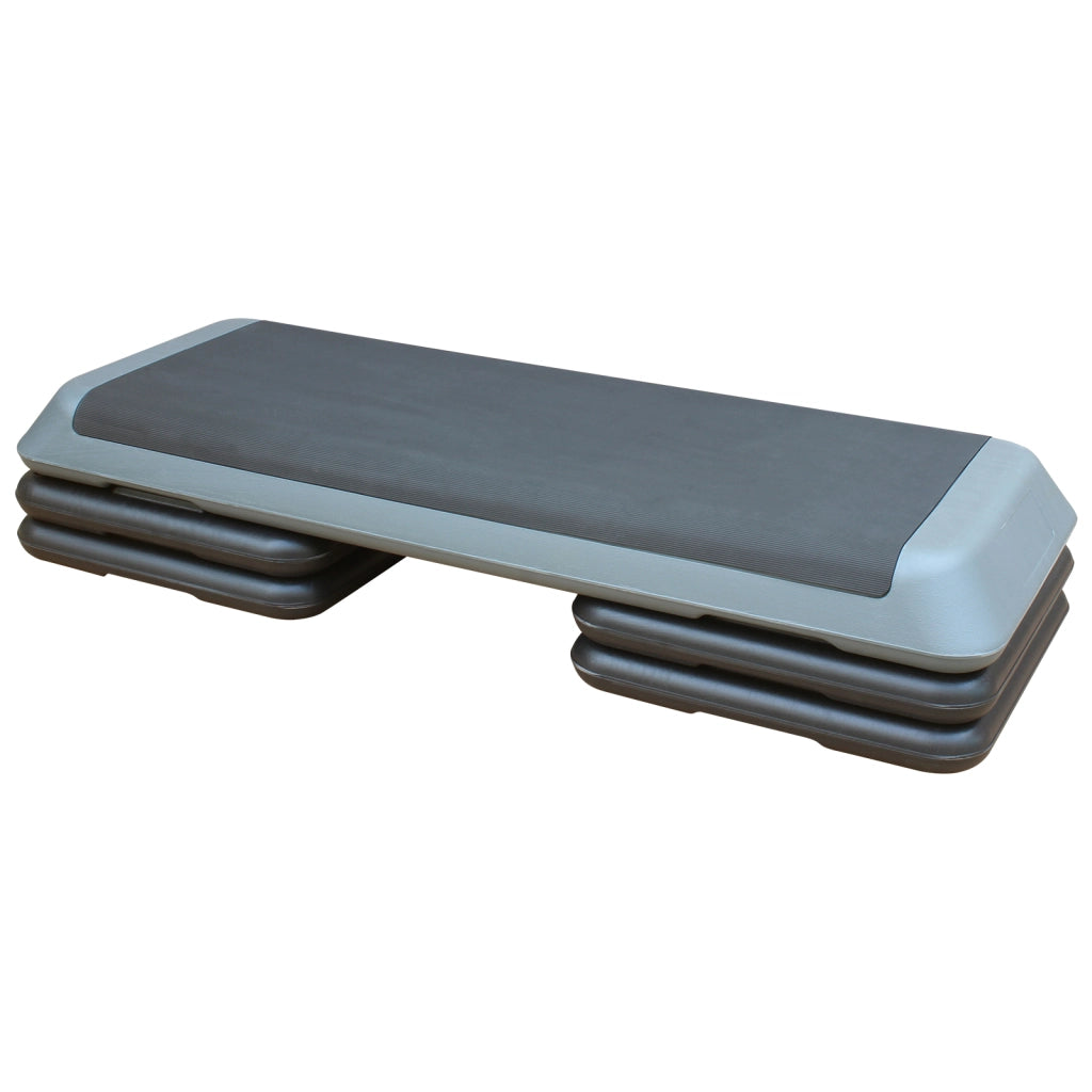 Piattaforma step aerobica ¨C Minimal ¨C 110cm, altezza regolabile, con 4 rialzi, grigia
