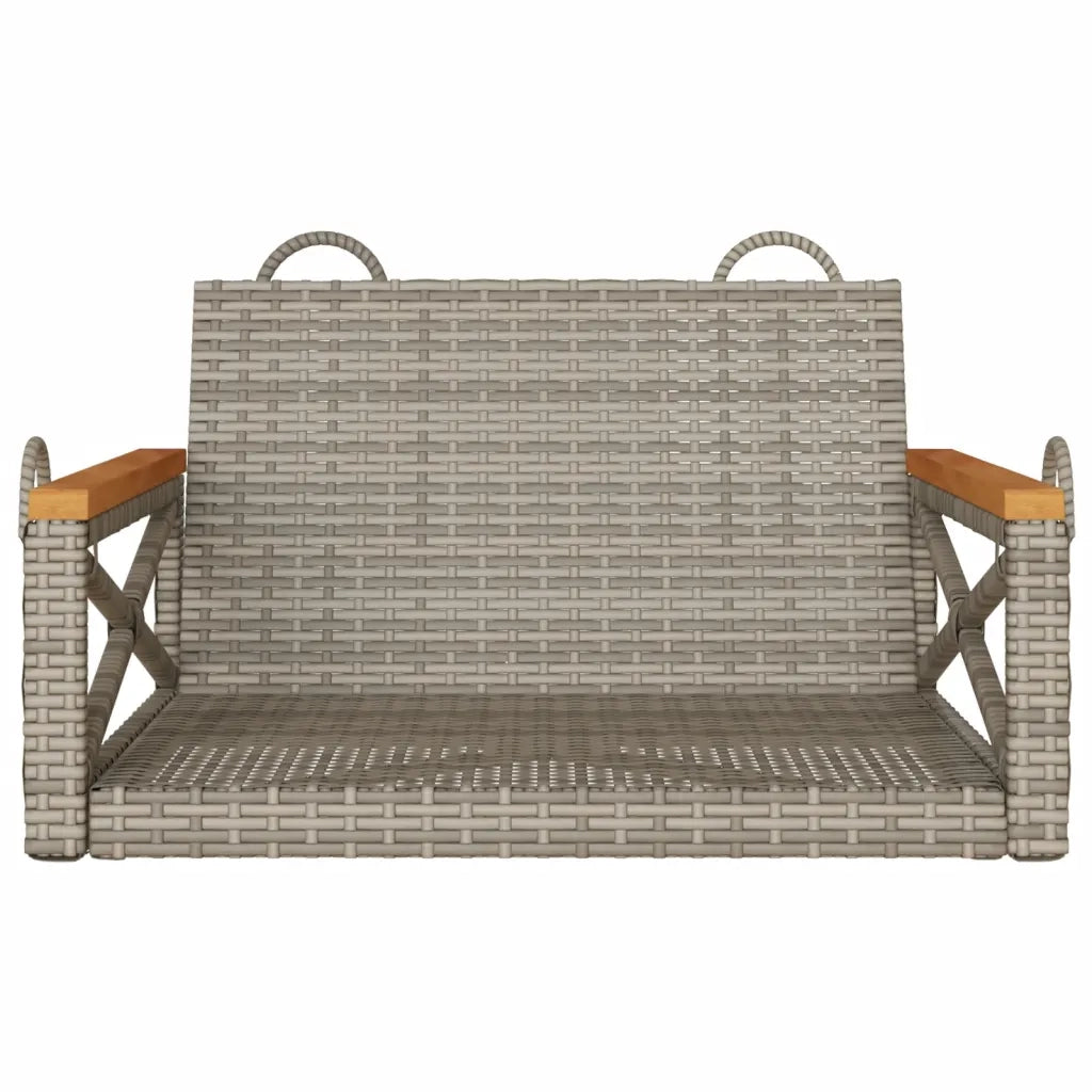Panchina a Dondolo Grigia 63x62x40 cm in Polyrattan 368171