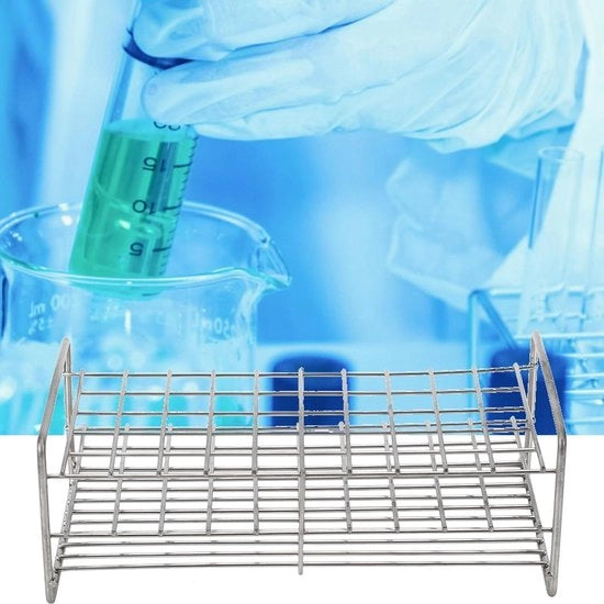 Raccordi per tubi reagenti - 50 pezzi 18,5mm Supporto in acciaio inossidabile per tubi reagenti medici - Cerniera forata quadrata.