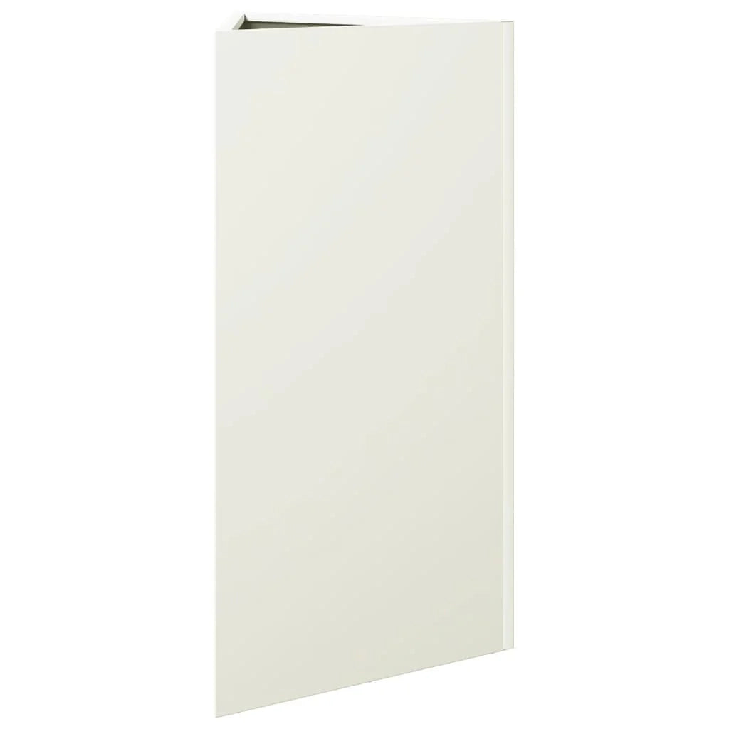 Fioriera rialzata per piante fiori giardino terrazze set da 2 triangolare 40 x 34,5 x 70 cm acciaio bianco 02_0039099
