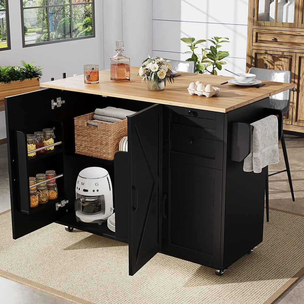 Isola cucina - Xylo - scaffali snack venatura legno nero