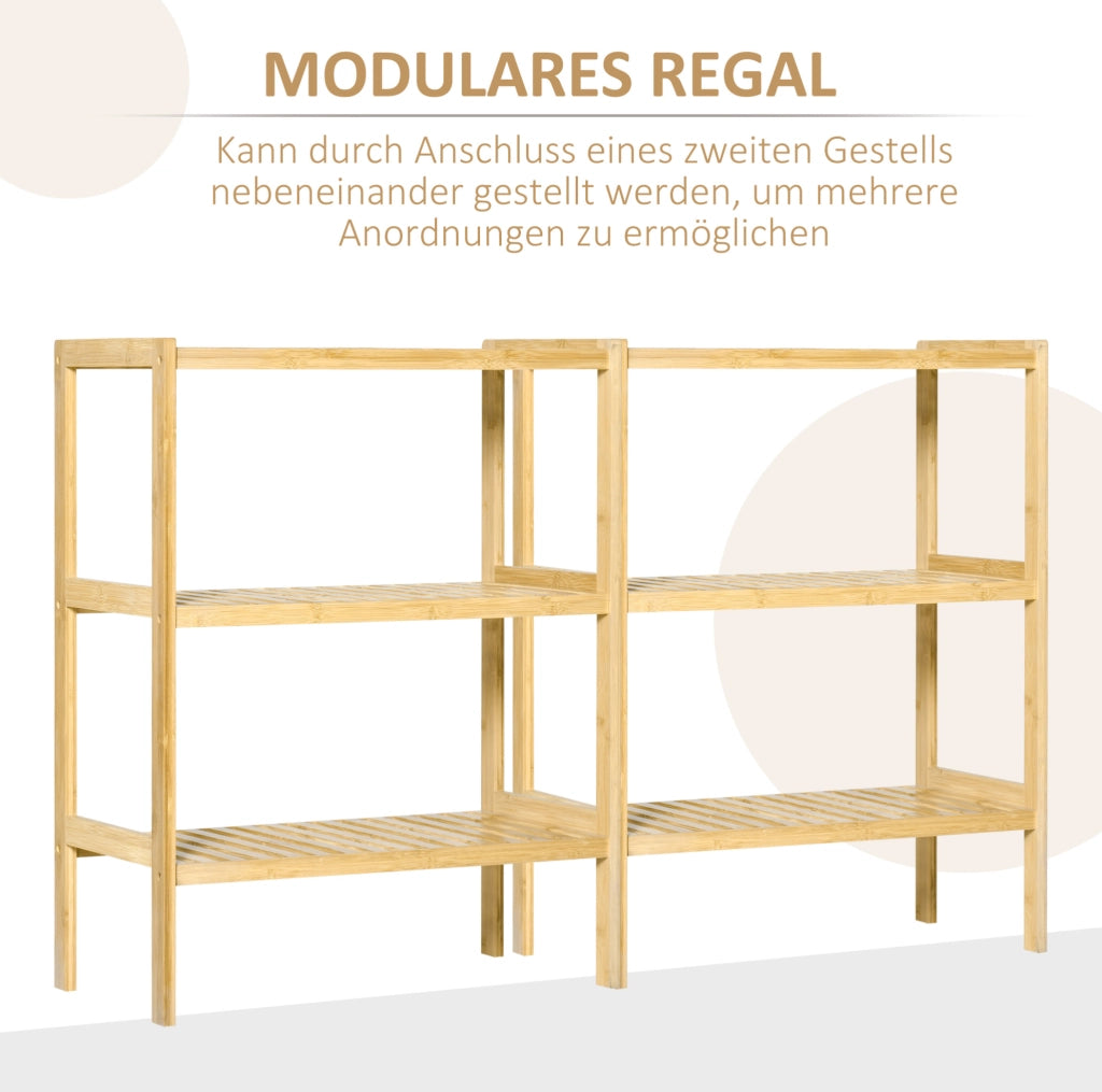 Scaffale 3 ripiani in bambù 62 x 33 x 80 cm per bagno