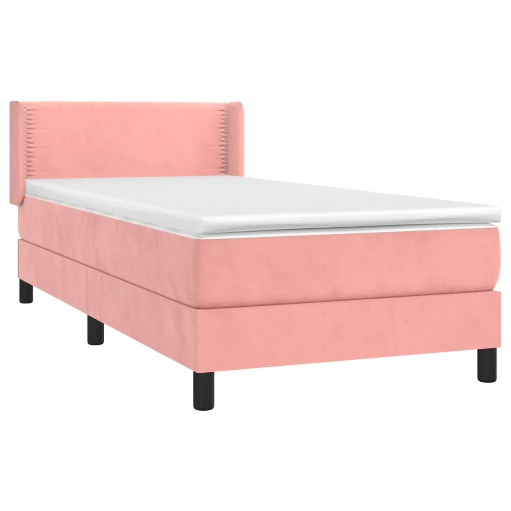Giroletto a Molle con Materasso Rosa 100x200 cm in Velluto 3130888