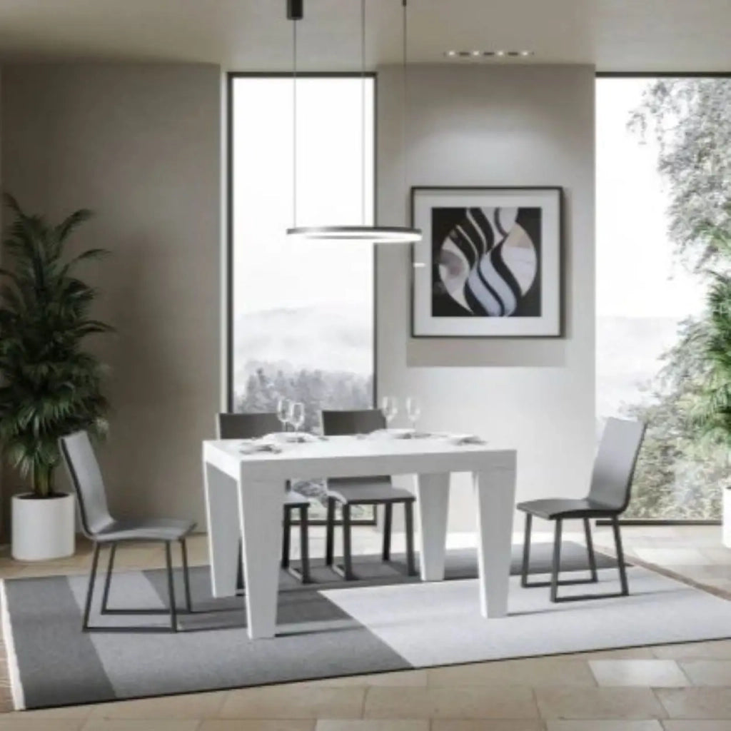 Tavolo allungabile 120/224x90 cm Spimbo colore bianco frassino