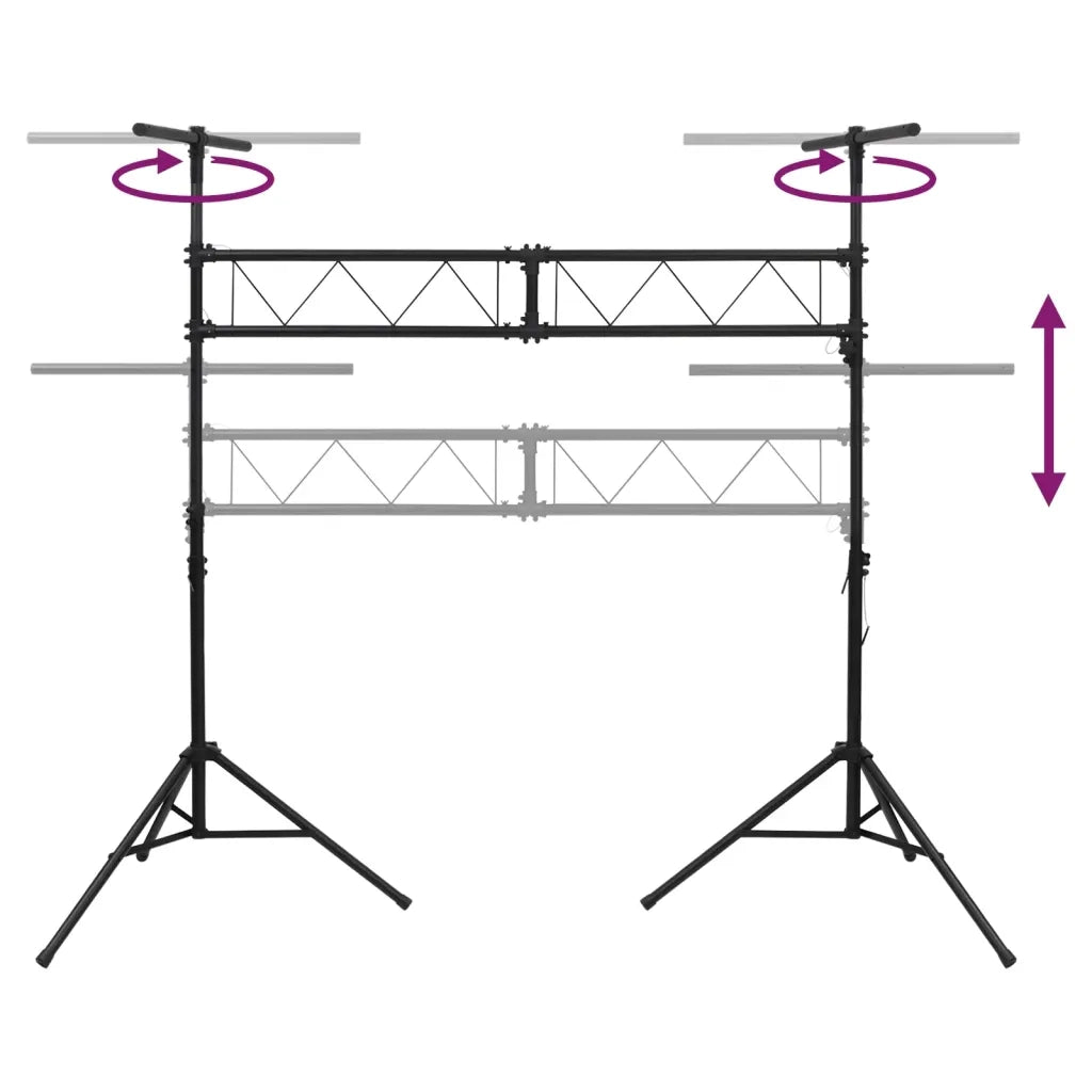 Stativo per Luci Nero 338x115x(180-300) cm Acciaio 70179