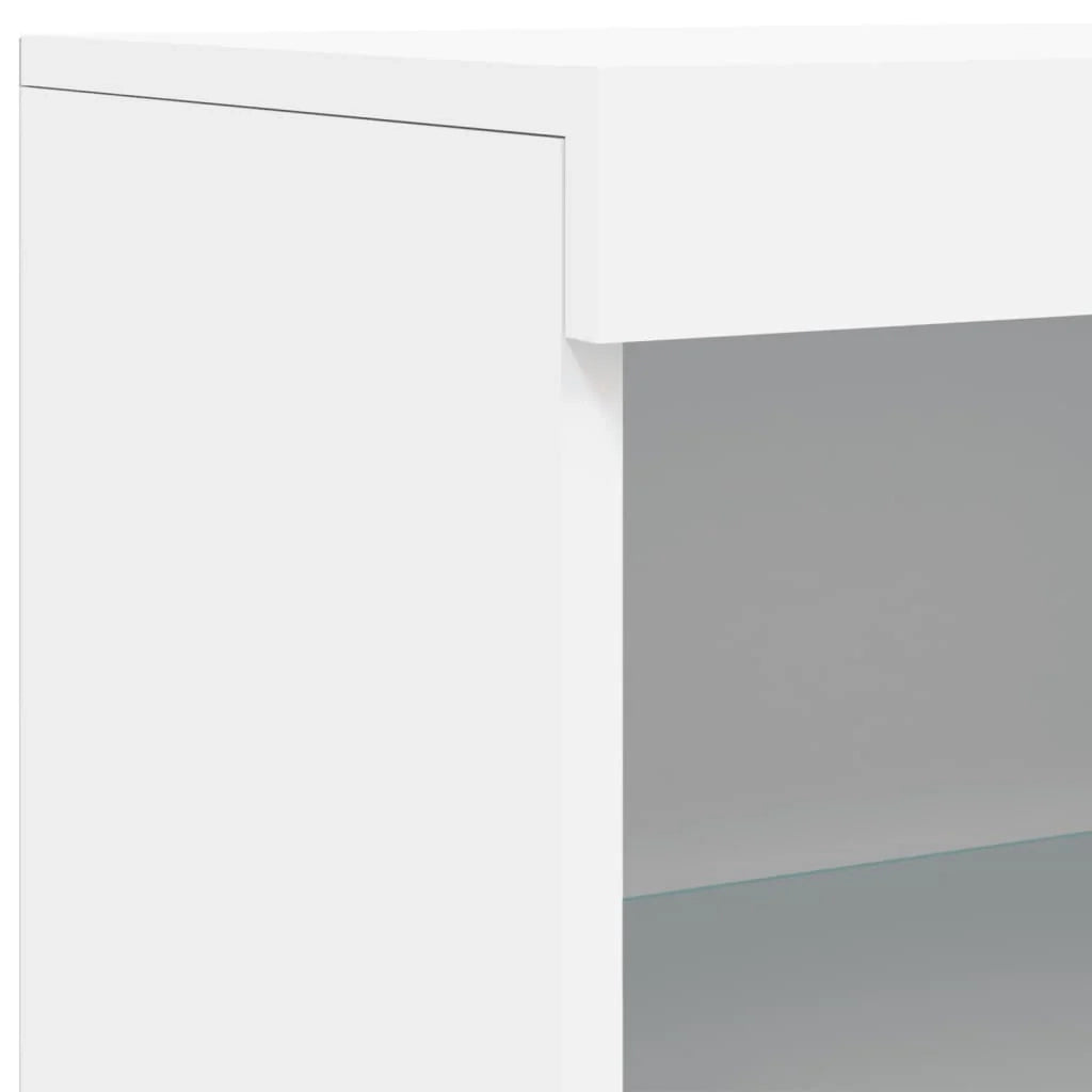 Buffet credenza cassettiera armadio mobile contenitore organizer per cucina soggiorno salotto con luci LED 60,5 x 37 x 100 cm bianco 02_0029853