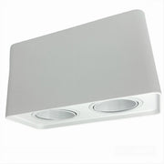 Trade Shop - Portafaretto Doppio Orientabile Da Soffitto Bianco Per Faretto Gu10 Gu5.3 P34-b2 -