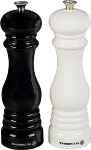 Molinello di pepe e sale regolabile - Set classico - Resistente alla spazzola - Resistente alla ruggine - 40 gram - Nero e bianco
