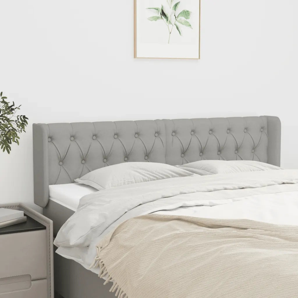 Testiera ad Orecchio Grigio Chiaro 147x16x78/88 cm in Tessuto cod mxl 50898