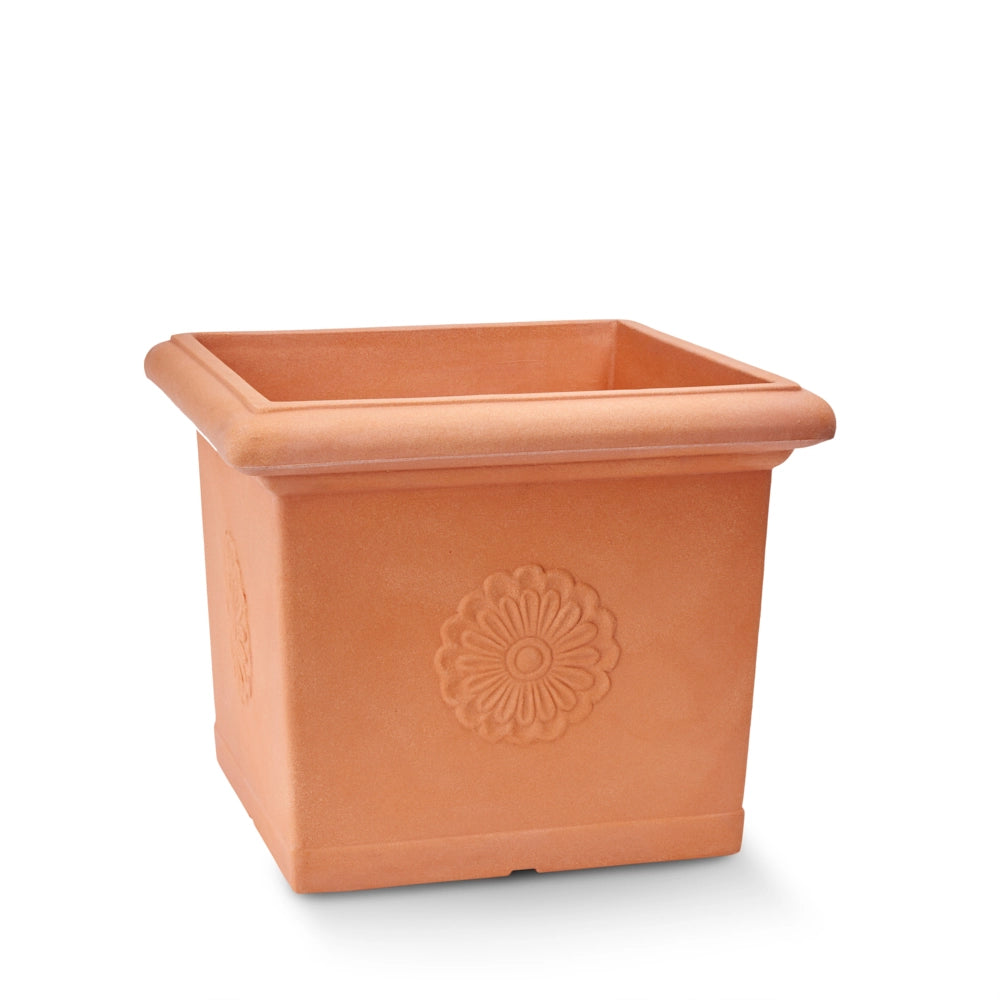 Cheonda - Garden Italia Vaso per Piante Quadro con Rosone GQR 60×50 cm in Resina – Made in Italy, Resistente al Gelo e Antiurto Colore: IMPRUNETA