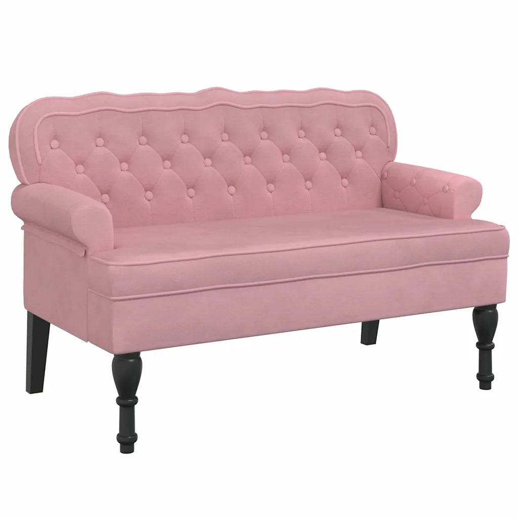 Panca con Schienale Rosa 119,5x64,5x75 cm in Velluto CFW5606044
