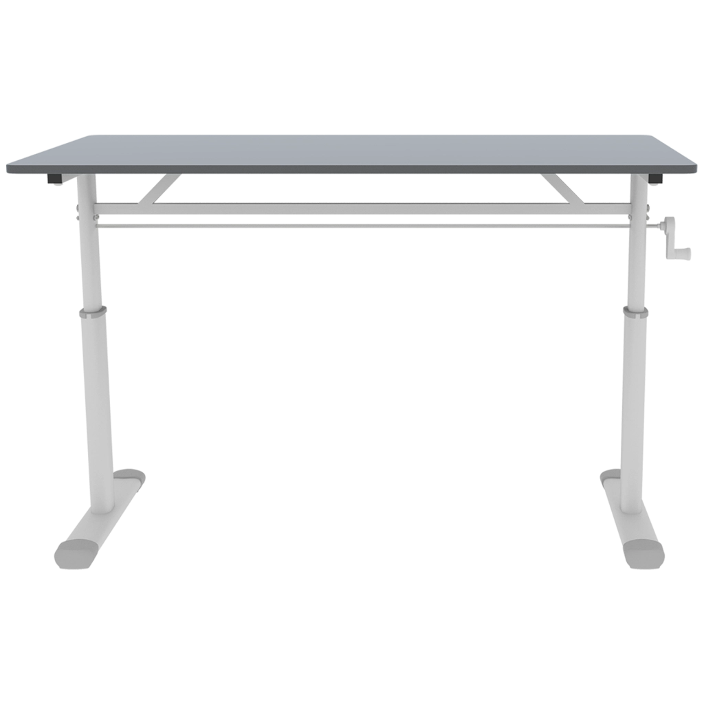 SCRIVANIA Regolabile in altezza 128x66 cm Grigio Metallo e Legno