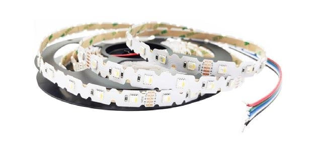 STRIP LED 5050 DC24V IN KAPTON 48 LED PER MT 10W PER MT 264LM RGB + LUCE NATURALE 4000K PIEGHEVOLE 1,2X500CM