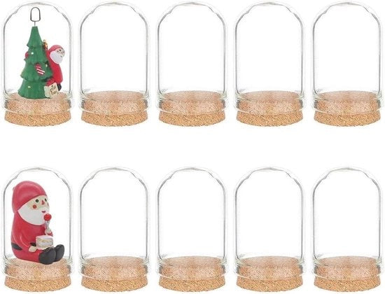 Set di 25 flaconi in vetro con coperchio sferico e tappo in gomma - Ideale per regali di compleanno, arte e piccoli progetti