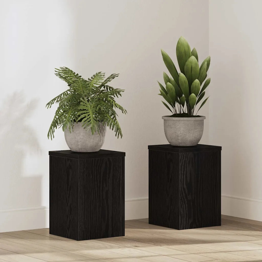 Supporto per piante 2 pcs Rovere Nero 20 x 20 x 30 cm 869229