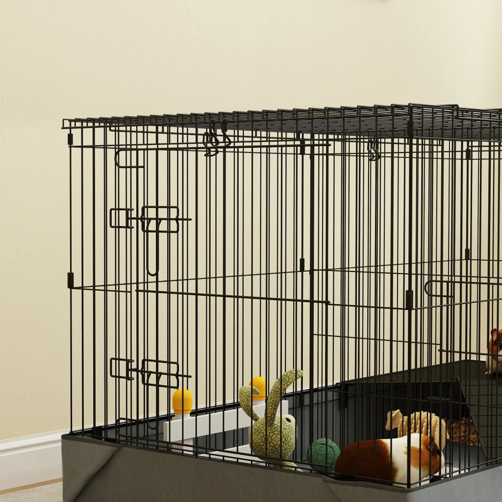 Gabbia per Animali Domestici 2 in 1 ¨C zephmum ¨C Nero 121x61x61 cm