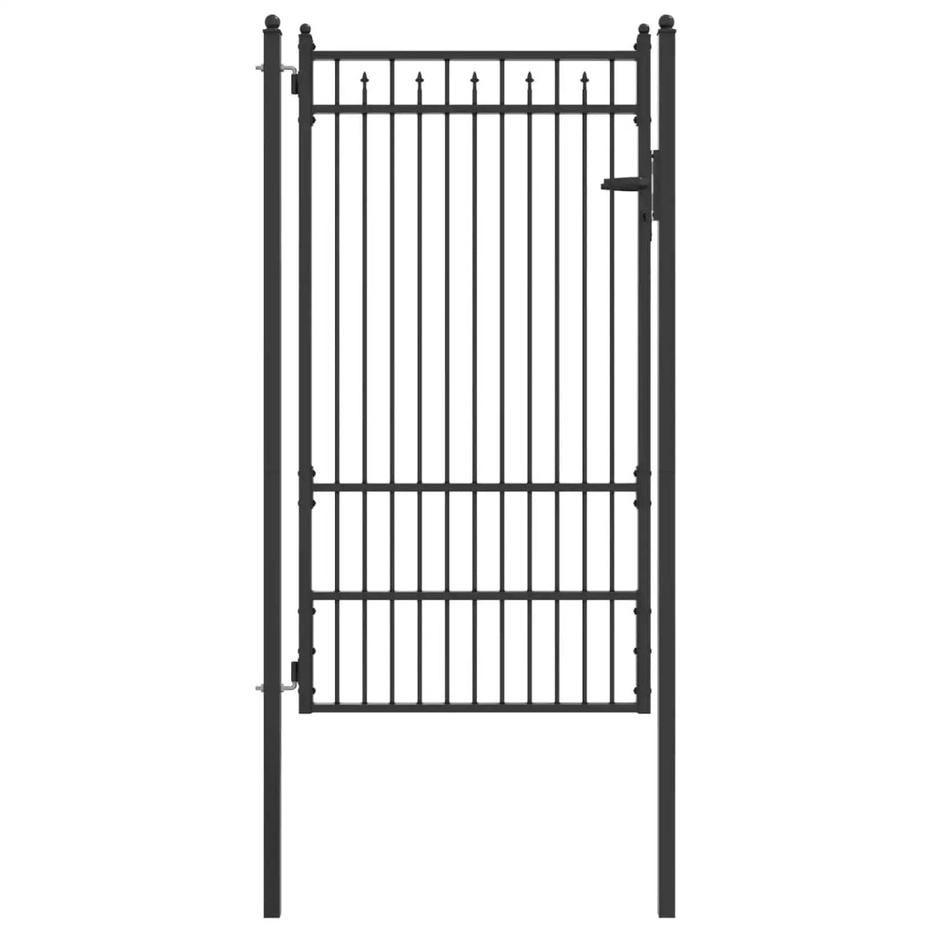 Cancello per recinzione HORST 100 x 175 cm Metallo Nero