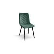 PAZZO DESIGN Sedia Arianna set da 4 sedie verde in velluto e gambe in metallo