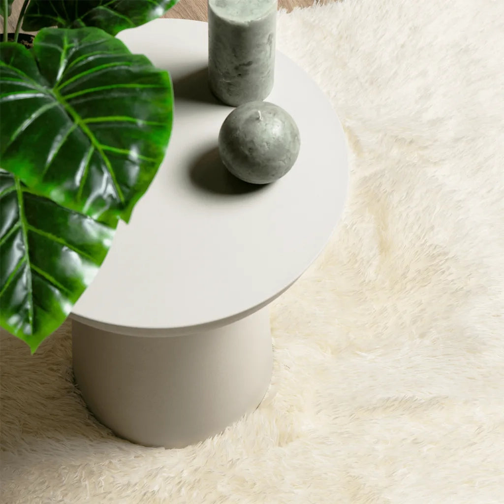 Tappeto Shaggy a Pelo Lungo NAVARRA Crema 160x160 cm poliestere 4102871