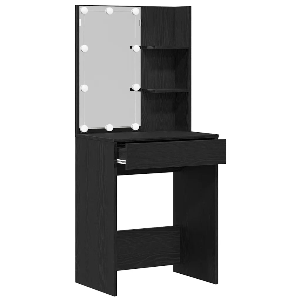 Tavolo da Trucco Rovere Nero 60 x 40 x 140 cm Legno multistrato 862780