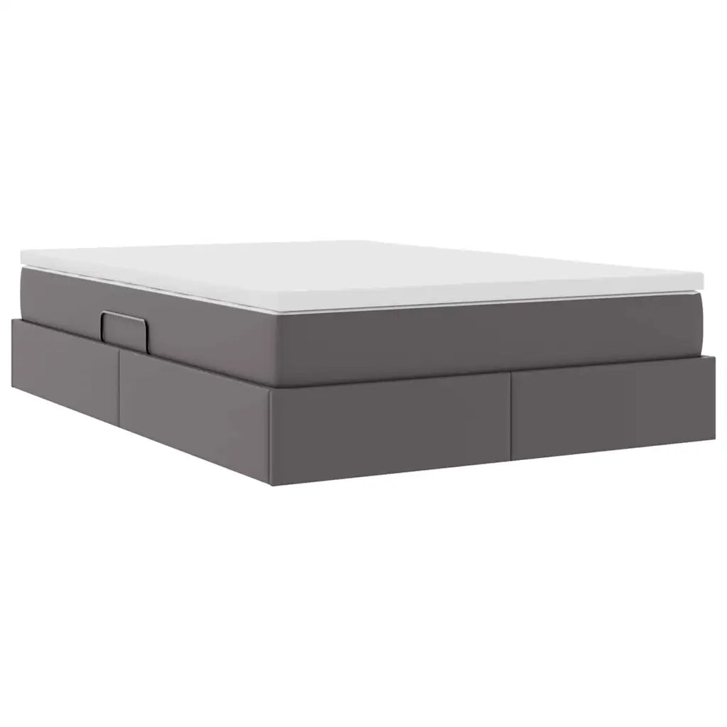Letto con contenitore e materasso Grigio 140 x 200 cm