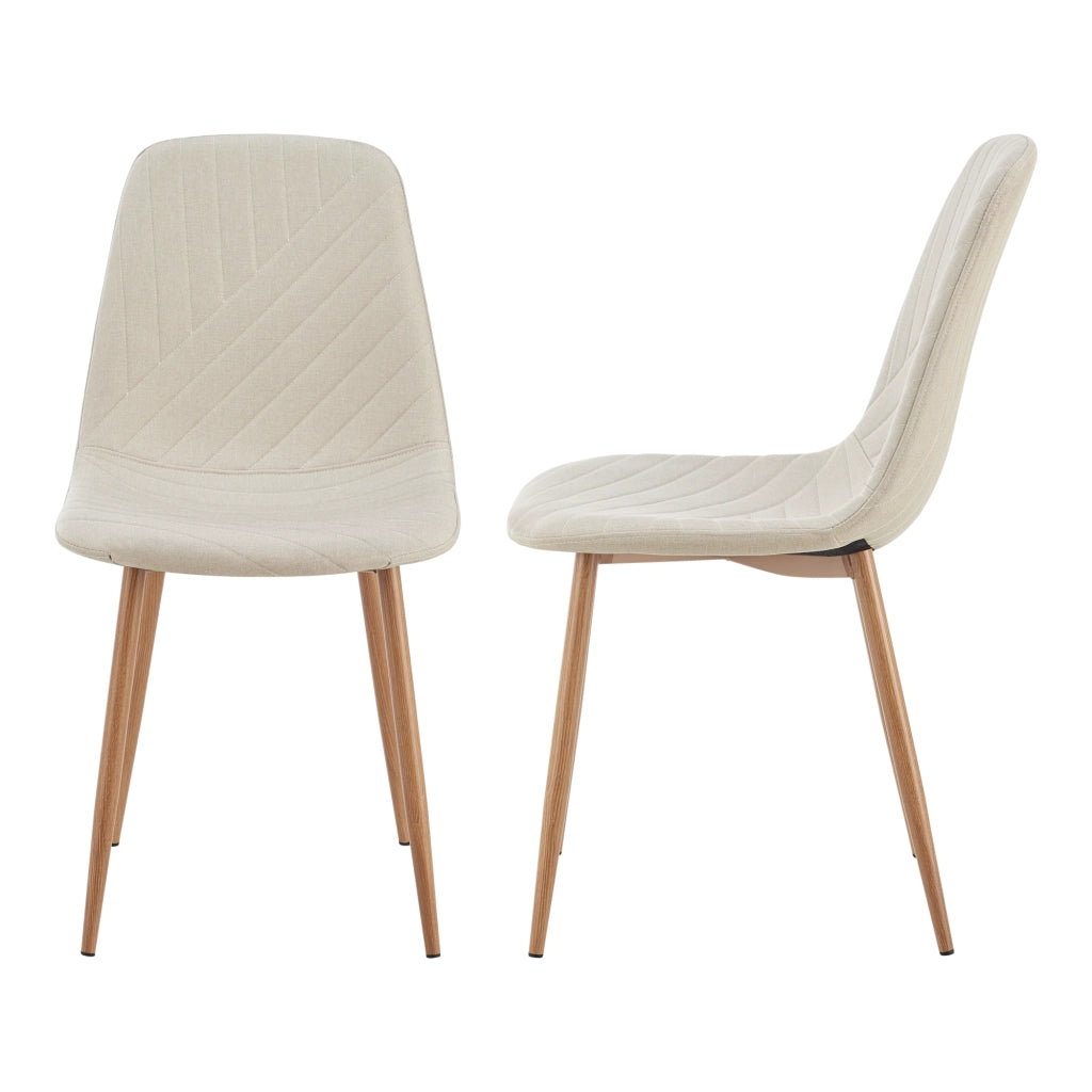 Set Köfering 4 Sedie da Sala Pranzo con Cuciture Decorative - Beige [en.casa]