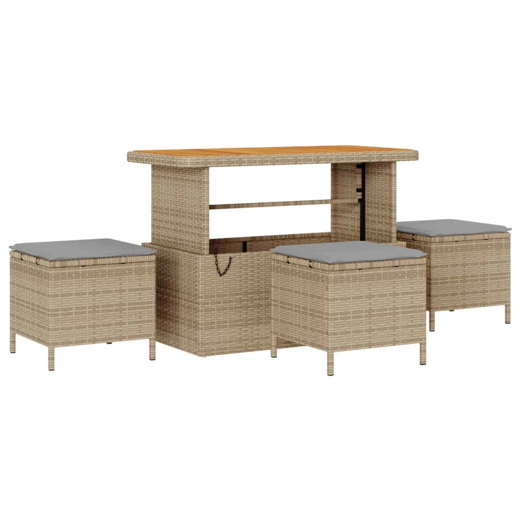 Set Divano da Giardino 14 pcs Beige polyrattan
